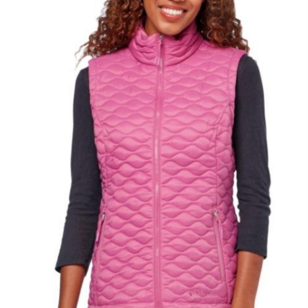 Free Country Pink Chalet Quilted Puff Vest Women's Size Small